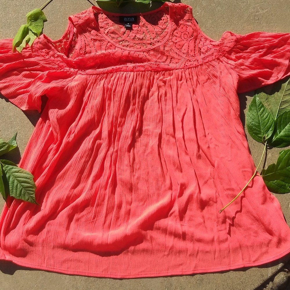 Lace Shoulders Out Shirt by Ana